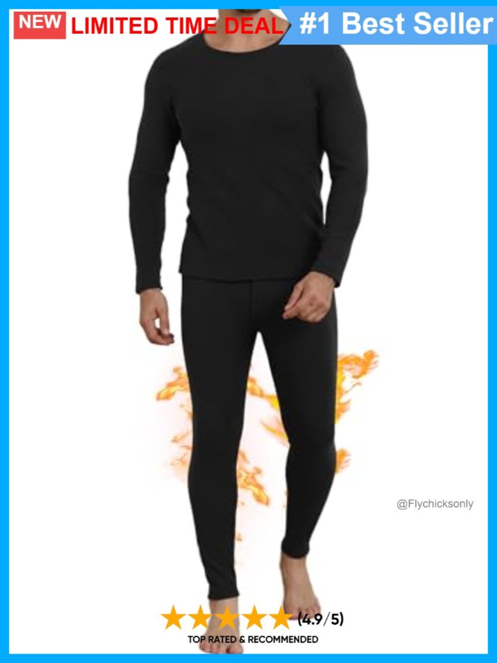 Men's Thermal Long Johns Wool Blend Fleece Lined Base Layer Bottoms